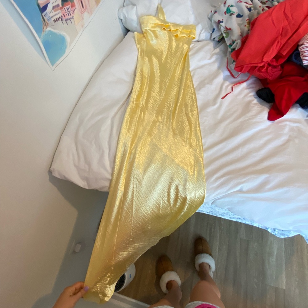 Lucy in the Sky Satin Yellow Dress